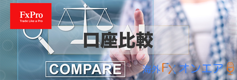 FxPro（FXプロ）の口座タイプ